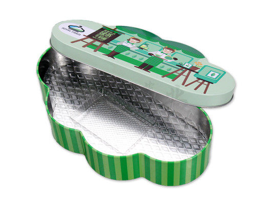 0.23mm Thickness Candy Tin Container,CYMK Printed Box With Plastic Insert