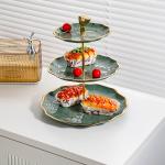 Trendy 10-Inch 3-Layer Ceramic Plate Modern Dessert Stand for Valentine's Day