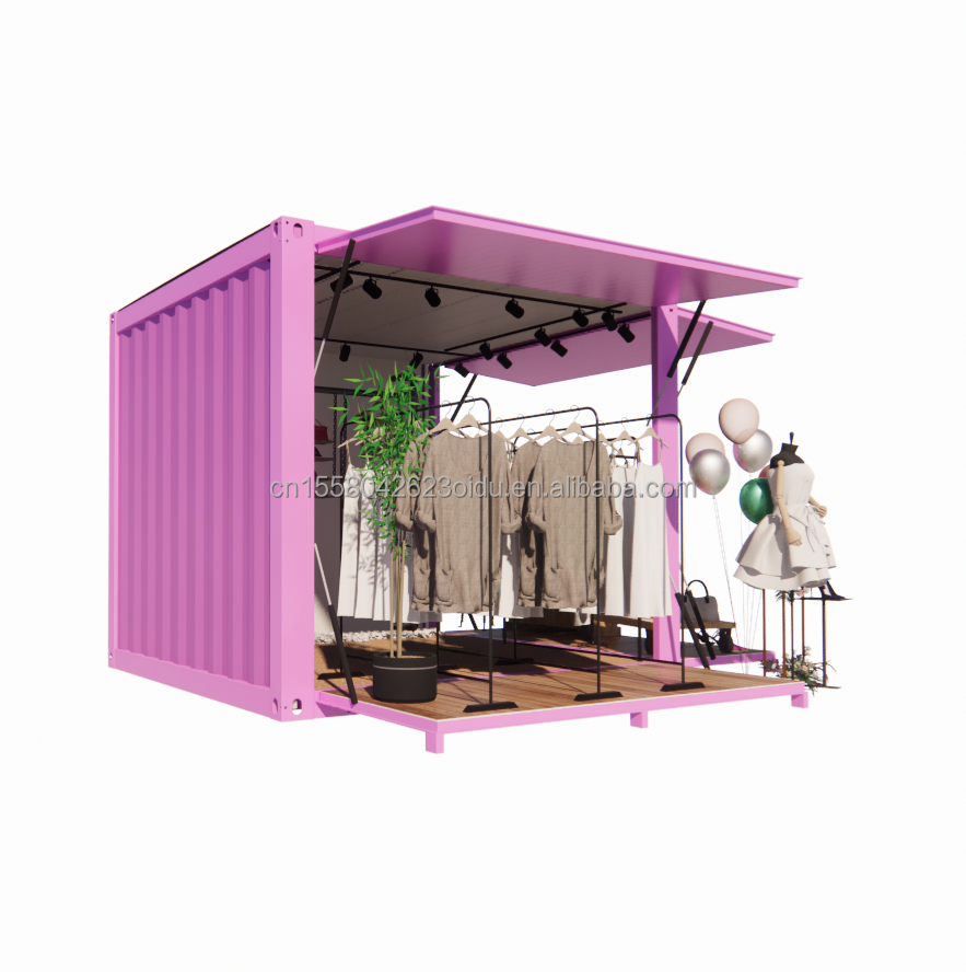 Modern Design Foldable Steel Shipping Container Prefabricated Flat Pack Outdoor Stores with Customized Color and Shipping