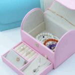 Multi Color Leather Jewelry Box Portable Lightweight For Chiristmas Gift
