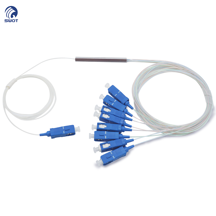 Mini Steel Tube Type 1 * 4 PLC Splitter With SC APC UPC Connector