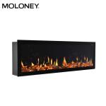 98'' 250cm Flush Mount Electric Fireplace LCD Screen Tech Charcoal Buring Sound
