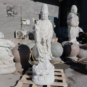 Quality Marble Guanyin Statue Quan Yin Buddha Statues Home Decor Life Size Religious Female Stone Hand Carving wholesale