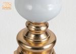 Contemporary Glossy White Fiberglass Planters Gold Leaf Pedestal Base For