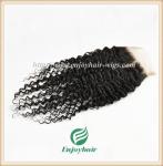 Lace top closure 5''x5'' ,brazilian virgin hair natural color deep curly 10''-24
