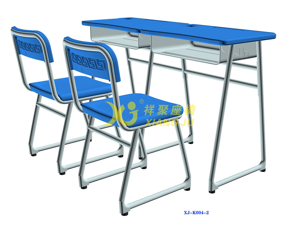 Metal Material Double Student Desk And Chair Set For Middle School Classroom