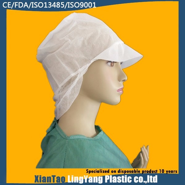 Wholesale disposable non woven snood cap for female worker