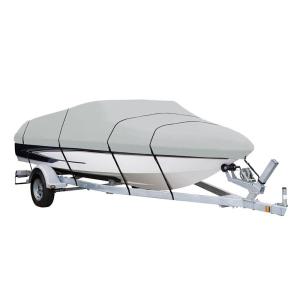 Quality All Weather Protection Waterproof Boat Cover 22' - 24' L Sleek Light Grey Color wholesale