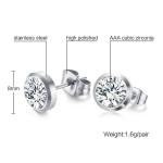 Fashion stud earrings, women's jewelry wholesale, zircon stainless steel stud