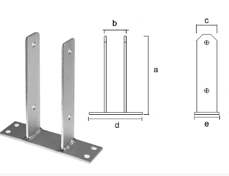 4mm Galvanised Shape Stamping Parts Post Fence Foot Anchors for Fixing and Connecting