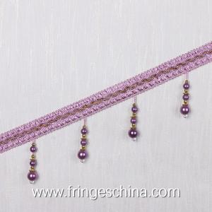 Quality Handmade fashionable chain beads lace tassels fringes for curtain/sofa/pillow decoration wholesale
