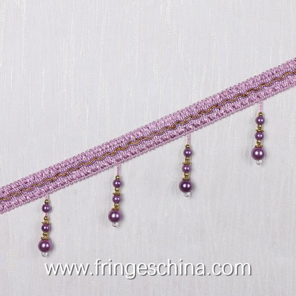 Handmade fashionable chain beads lace tassels fringes for curtain/sofa/pillow