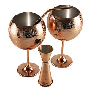 Quality Etching Stainless Steel Wine Glass Unbreakable Gold Black Goblet wholesale