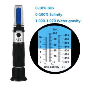 Quality 100ppt Gift Packing 2 In 1 ATC Salinity Refractometer wholesale