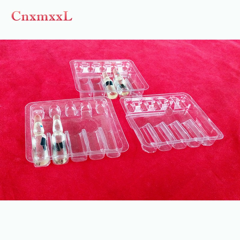 Vacuum Formed 0.2mm Thick Vial Blister Packaging Rectangular Clear Blister Tray