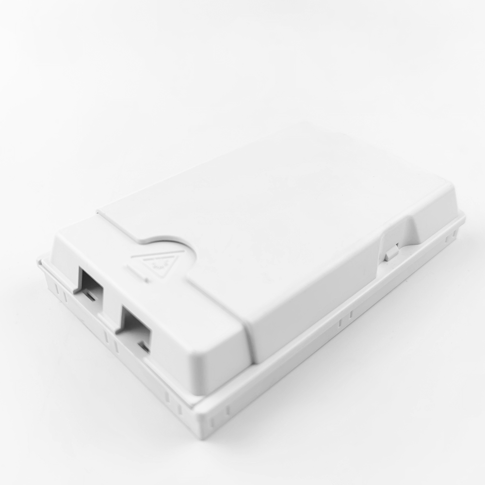 2 Cores FC APC Plastic Fiber Optic Faceplate Socket Panel White for FTTH Applications
