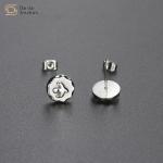 Takahashi Goro Titanium Steel Jewelry 18k Gold Plated Stud Earrings Flying Eagle