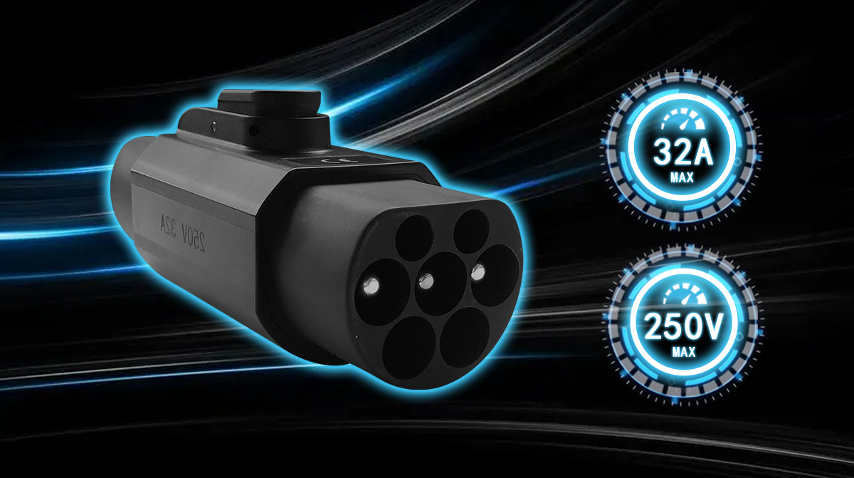 GBT Car Charger Plug Type2 Adapter 7Kw Single Phase with Lock and Power Off Button Upgrade Your Electric Car Charging