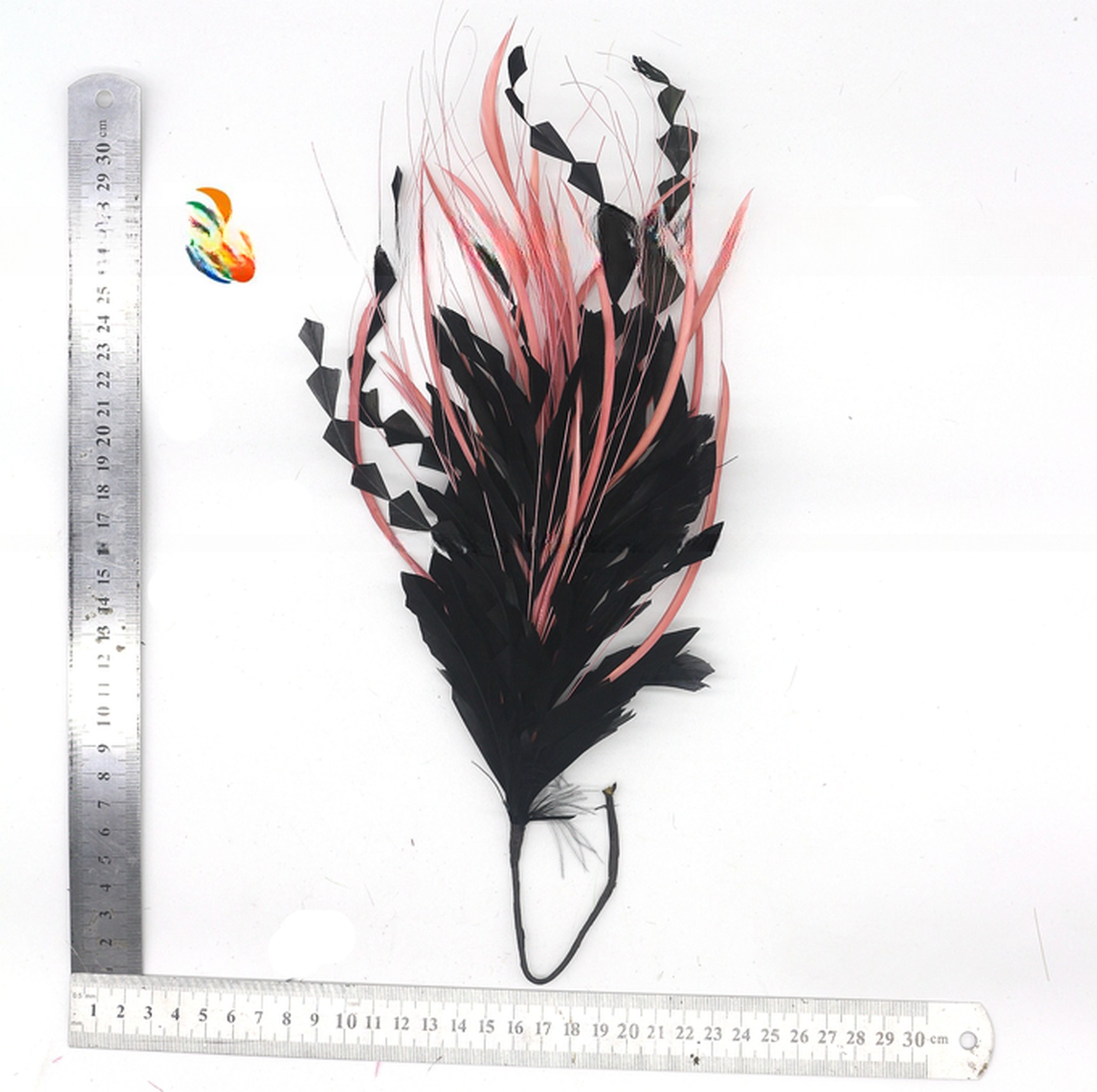 DHL Shipping Stripped Goose and Biot Feather Flower Mount with Wire Accessory