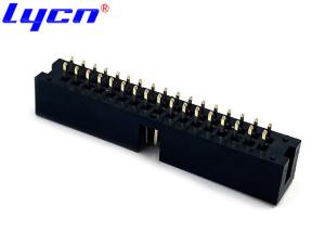 Quality Straight 10 Pin Box Header 2.54mm Pitch 3.0 AMP LCP Black UL94V-0 wholesale