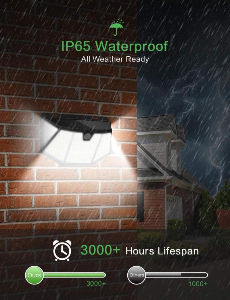 2200mAH 1.8W Waterproof Street Lamp 310LED Outdoor Solar Wall Light