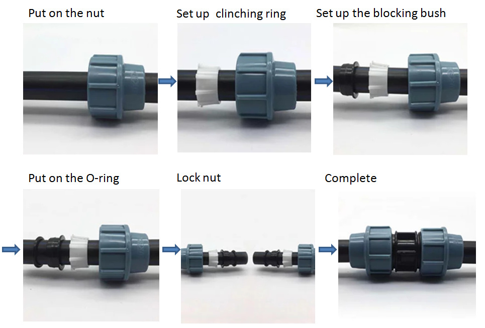 Good Price PP Female Pipe and Fittings Compression Fitting for Irrigation