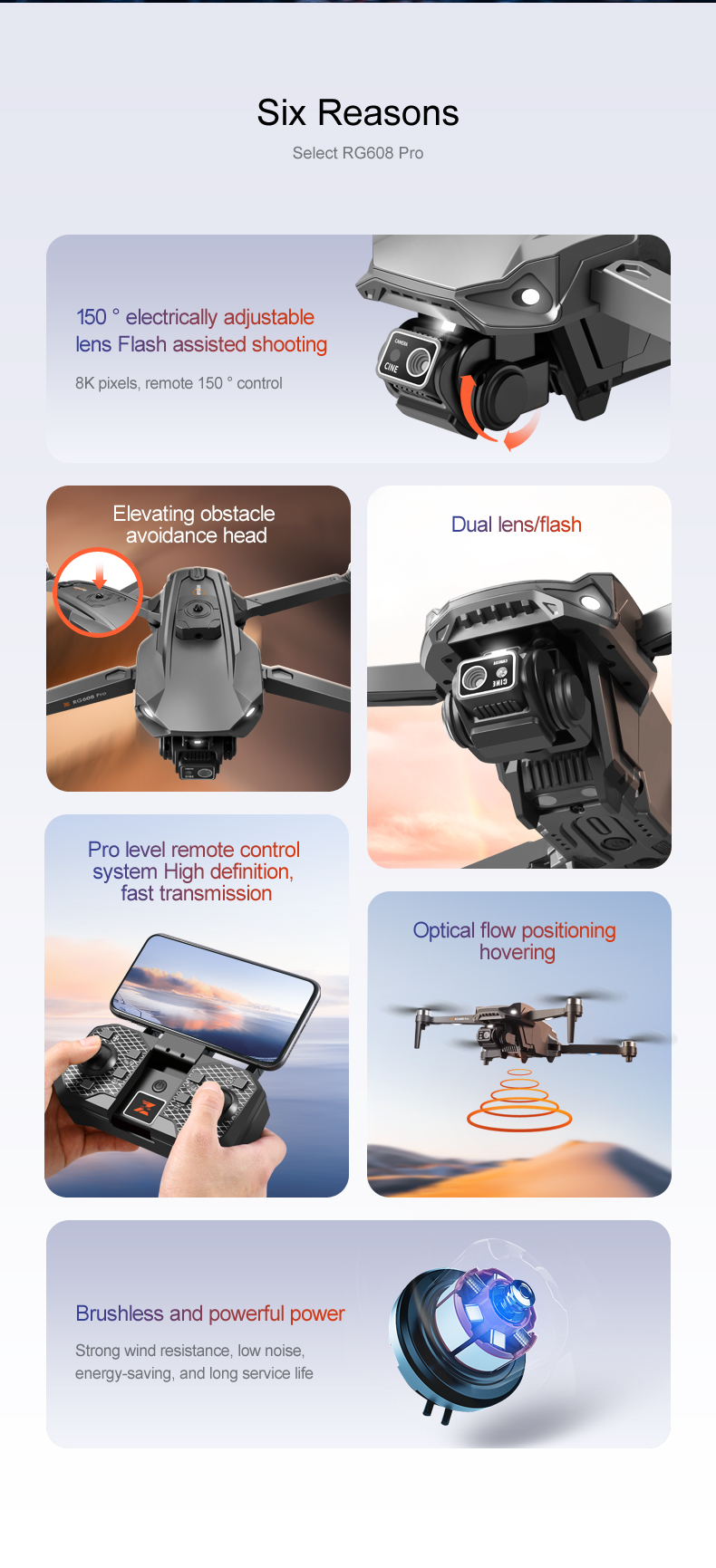Rg608 Pro Uav Hd 8k Dual Camera Uav Optical Flow Dual Camera Lift Obstacle Avoidance Aircraft Night Aerial Photography Z