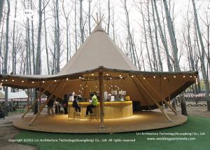 Quality 20 / 40 / 72 Seats Wood Pole Withstand Hat Tipi Tents For Wedding Events wholesale