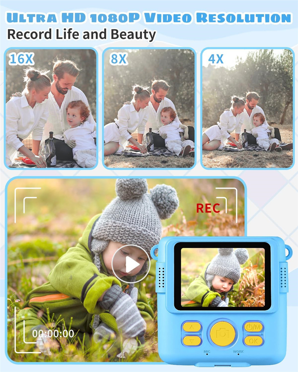 X11S Mini Dual Lens Kids Camera 1080P Bunny Cartoon Children Camera Adorable Toy Kids Selfie Digital Camera As Gift Prize