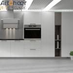 Smart Luxury Style Furniture White Island Set Melamine Modular Lacquer Kitchen