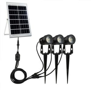Quality led outdoor garden lawn use waterproof landscaping ground smartyard triple lampheads 3pcs lamphead solar spotlight 3*5w wholesale
