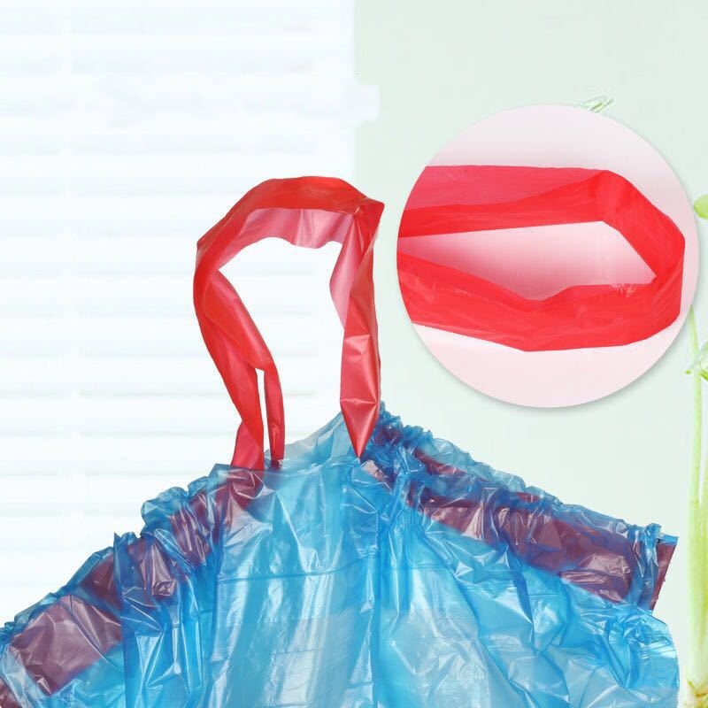 HDPE Custom Logo Printing Garbage Bags With Drawstring For Interleaved