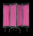 Stainless Steel Hospital Folding Screen Removable Fabric With Wheels