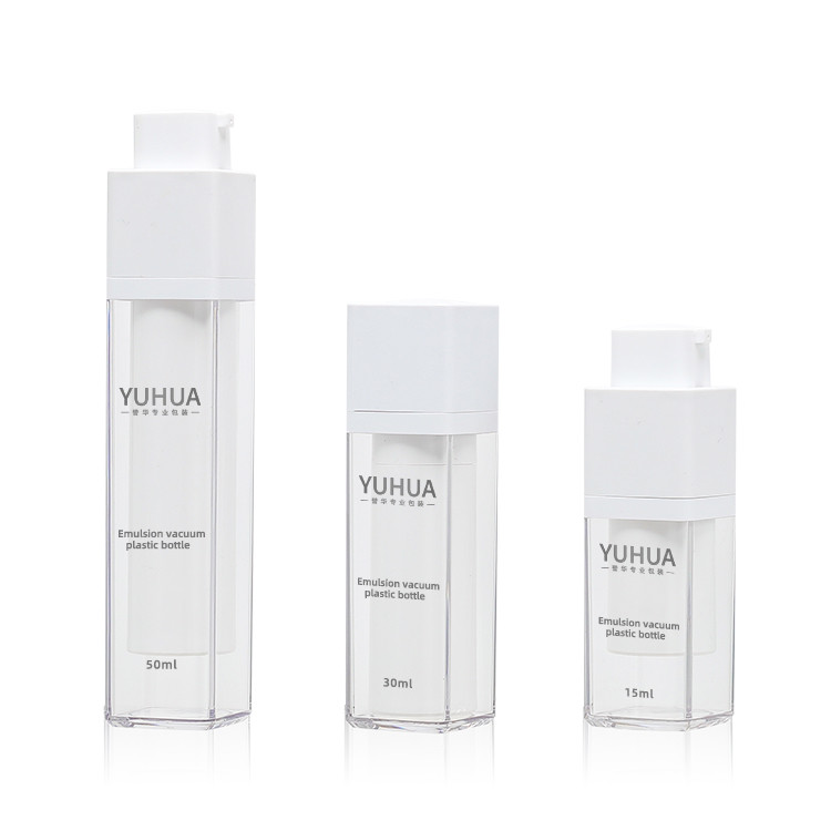 Liquid Foundation Dispenser PET Plastic Bottle Transparent Double Wall 15ml 30ml 50ml