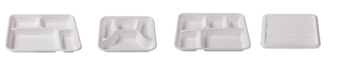 Bagasse Pulp Biodegradable Bowls With Lids , Compostable Salad Containers Takeout