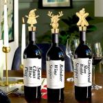 Custom Wine Stopper Golden Christmas Champagne Wine Bottle Stoppers