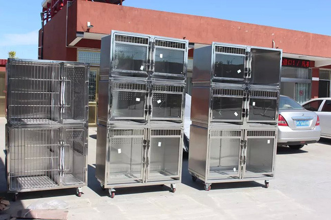 Combination Stainless Steel Animal Cages 2400 * 700 * 2140mm for Veterinary Clinic