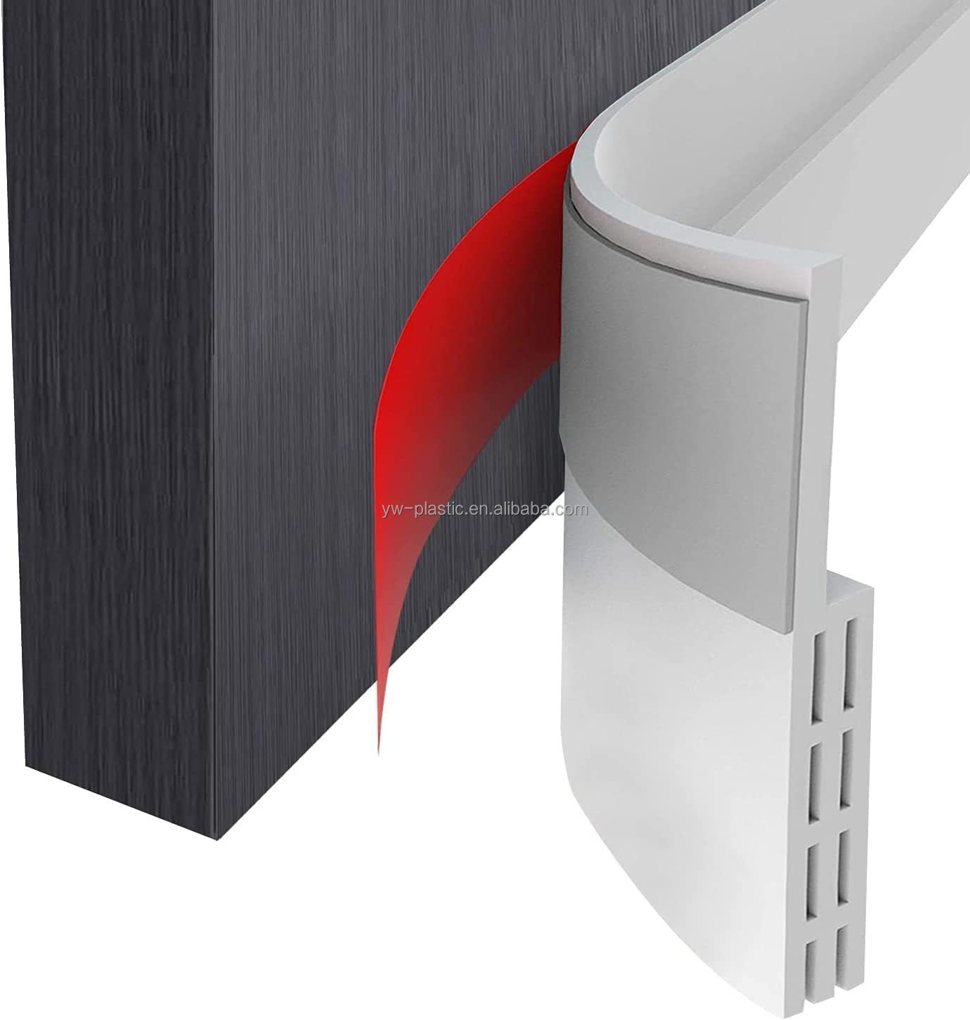 Black Door Draft Stopper Under Door Sweep Weather Stripping Sample 5-7days