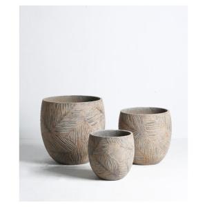 Quality Modern Round Shape Weather Resistant Indoor Outdoor GRC Planter Pots With Drainage Hole wholesale