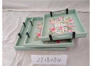 Quality Floral Square Rectangle 67X5.5X86cm Wooden Food Tray wholesale