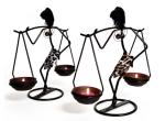 Creative African Girls Iron Figure Candle Holder for Home Decoration