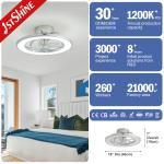 Bedroom 18 Inches Bladeless Ceiling Fan With LED Light Small Size