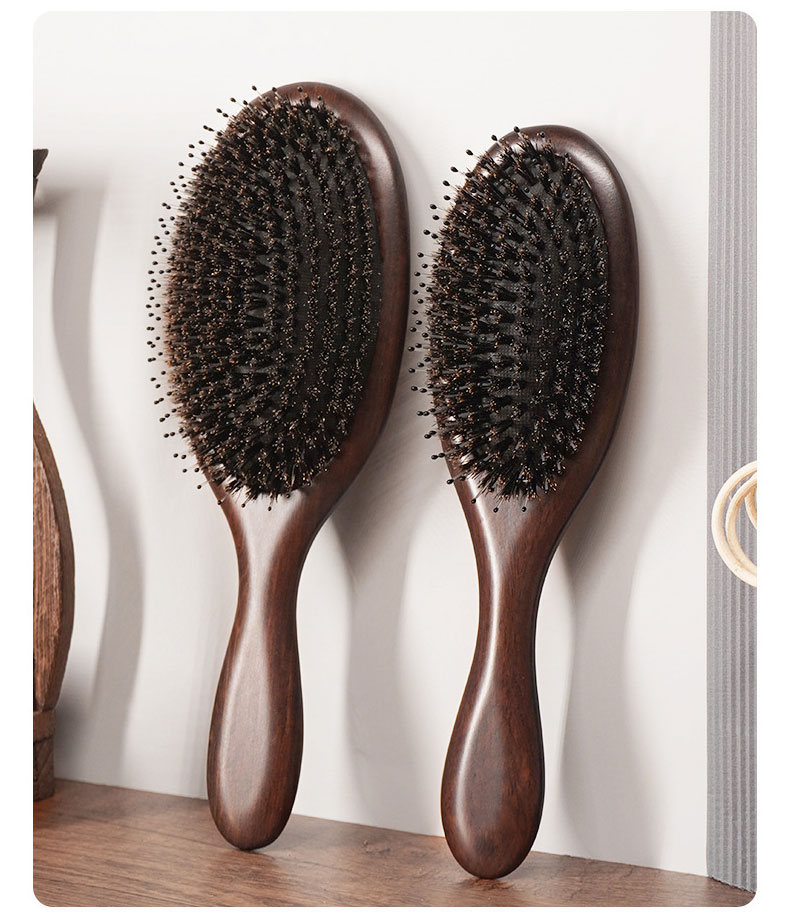 Customized Logo Wooden Square Paddle Hair Brush With 100% Beechwood