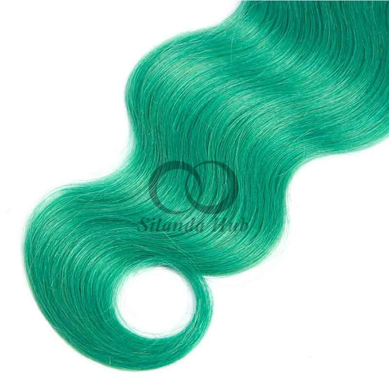 #T1B/Green Body Wave Remy Human Hair Bundles Sew In Weave Bundles Brazilian Bundle Deals