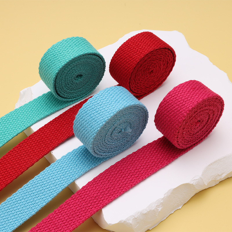 20mm-50mm Thickened Polyester Cotton Webbing School Bag Backpack Handbag Canvas Strap Solid Color Plain Weave Strap