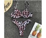 Womail Alluring Biquini Leopard Printed Bikini Push-Up Padded Swimwear Women's