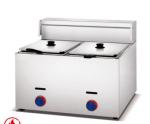 Commercial Gas Fryer with 2 Burners 11.2kw Power R1 3/4 Gas Connection