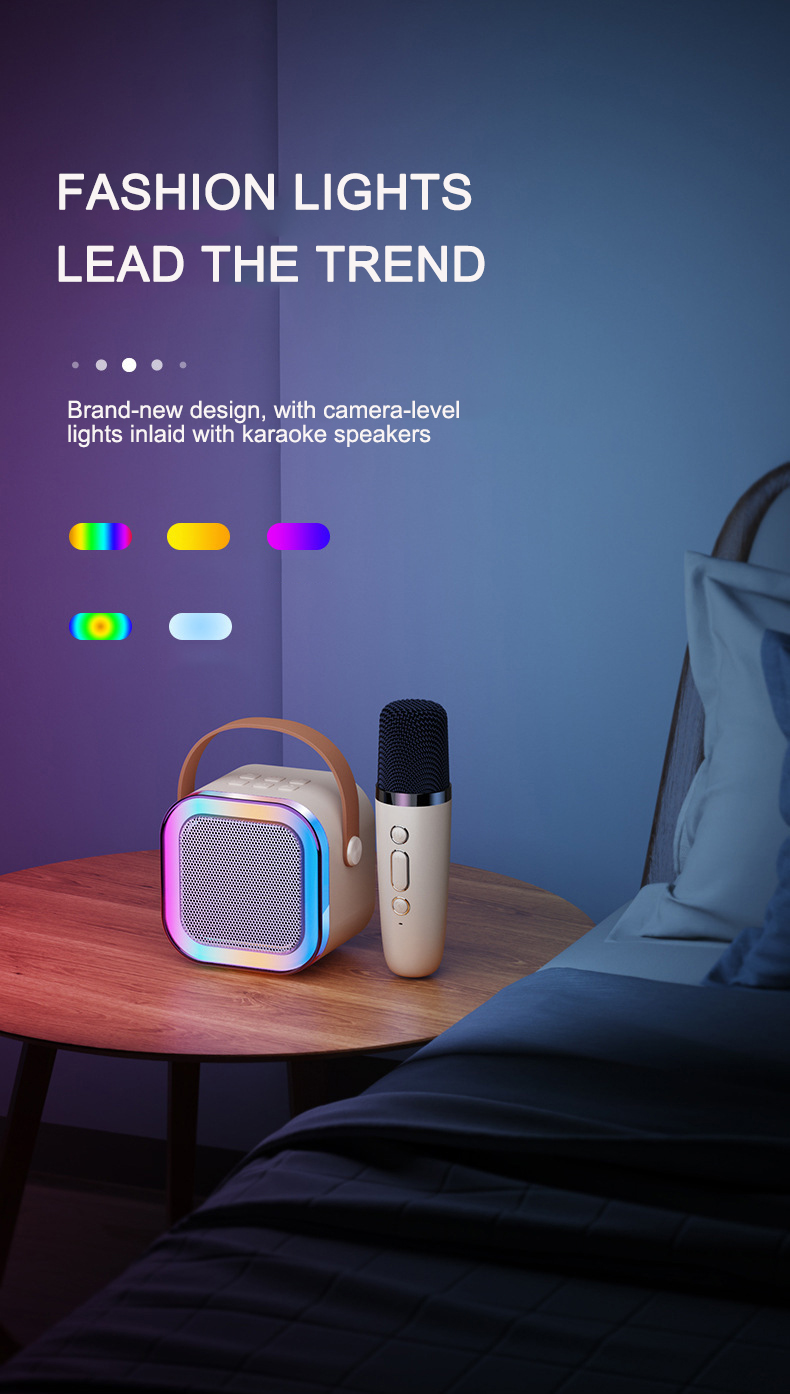 Kids Birthday Gifts Portable Karaoke Machine with 2 Wireless Microphones and Wi-Fi Music