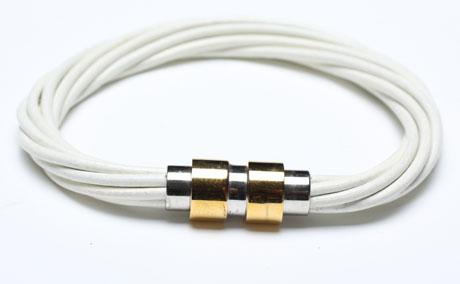 Leather Bracelet, Stainless Steel Clasp, 8 Inches