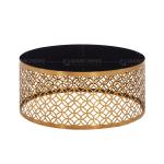 Round Black Dia 95cmx40cm SS Coffee Table Glass Top Stainless Steel base